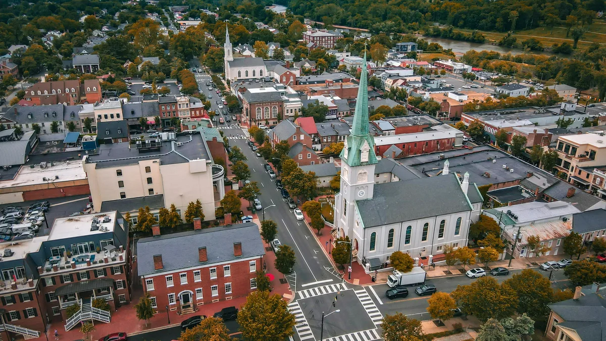 Aerial view of Maryland residential area