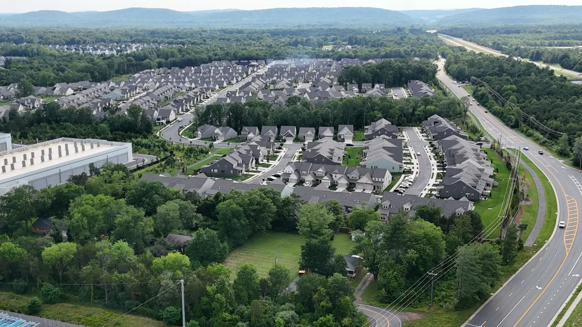 Aerial view of Bethesda, Maryland homes