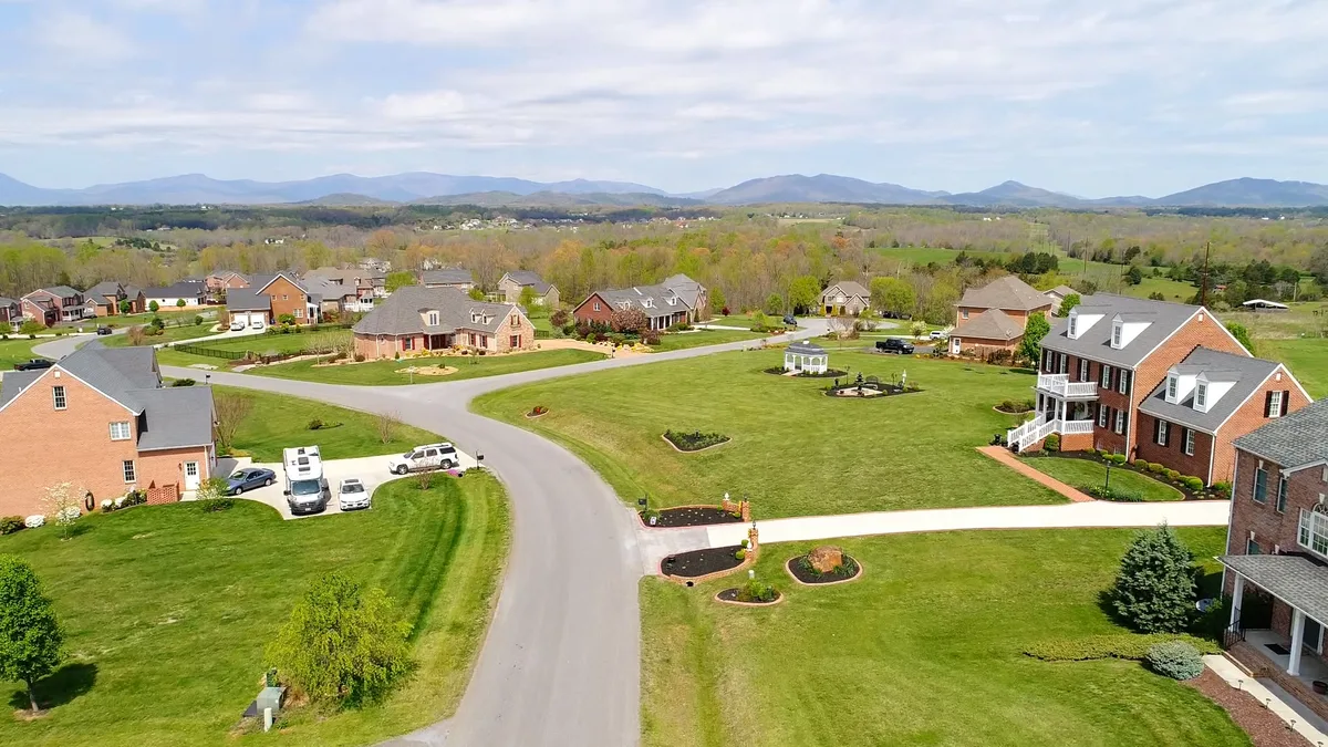 Aerial view of Northern Virginia neighborhood